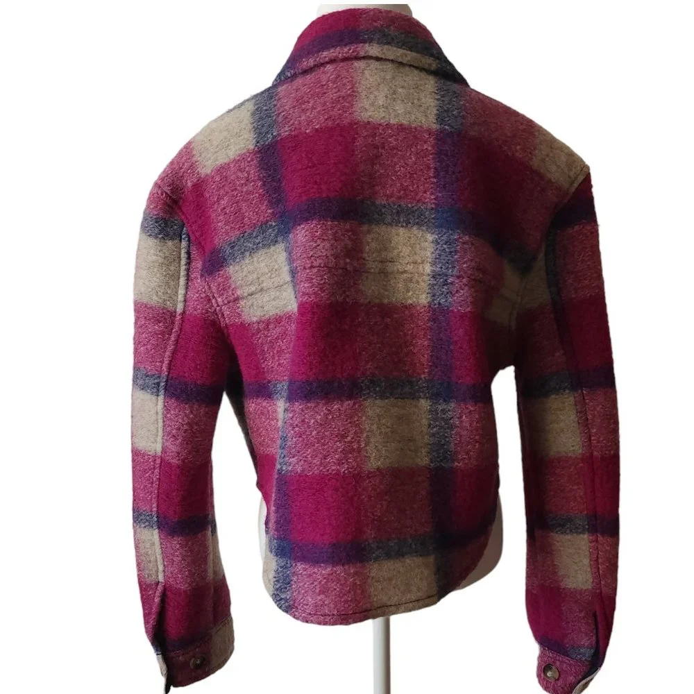 Ariztia Wilfred free Ganna Jacket short, pink blue plaid - Picture 4 of 11